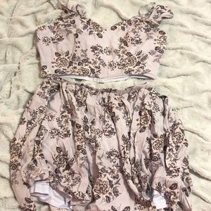 Two piece blue floral set